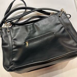 Vegan La Terre Gold Hardware Black Women's Handbag/Shoulder/Crossbody Bag